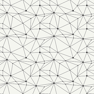 新潮的几何线条无缝图案有三角形、圆形。网状的网格。