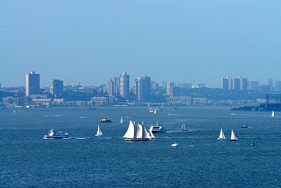 帆船，纽约市港口，