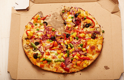 披萨，快餐背景