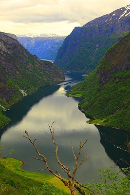 纳罗伊峡湾:挪威的峡湾，山与水的倒影
