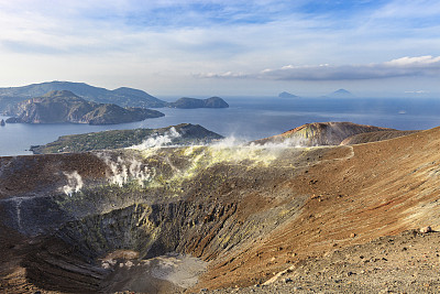 火山-大坑，Aeolian岛- Sicily