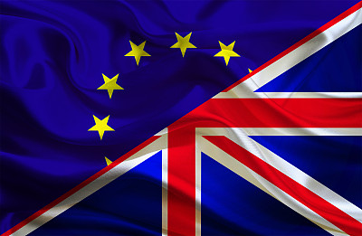 欧盟和英国国旗