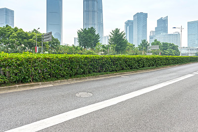 中国上海陆家嘴的世纪大道街景。