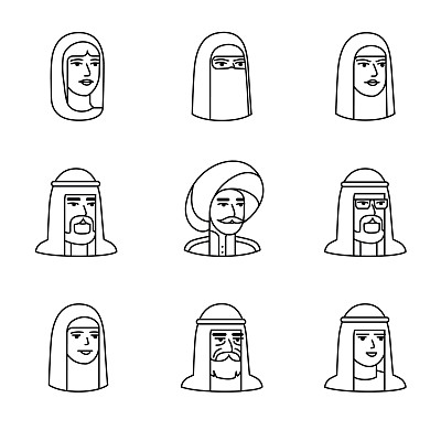 阿拉伯人和穆斯林的面孔