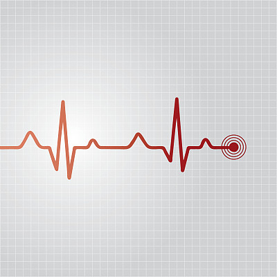 摘要心脏跳动的心电图图示