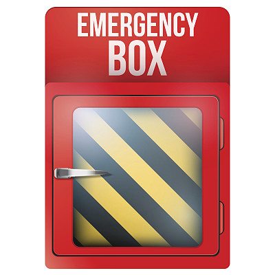 空红色盒子与紧急情况