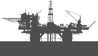 海洋石油钻井平台。海上的石油平台。