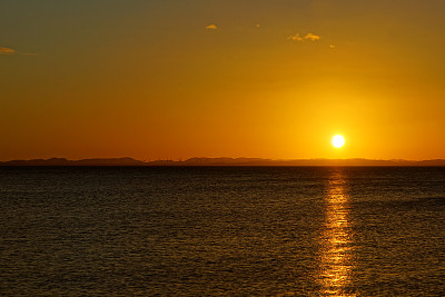 尼加拉瓜湖的日落