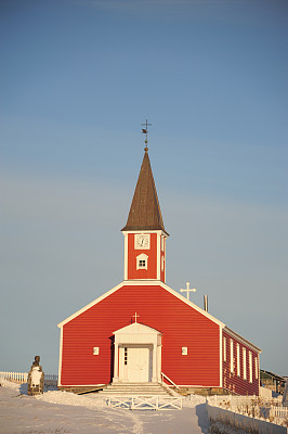红色木制路德教堂，努克