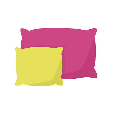 彩色枕头，靠垫矢量插图