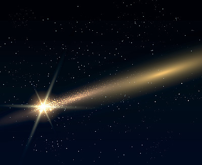 陨落的明亮的星星或彗星