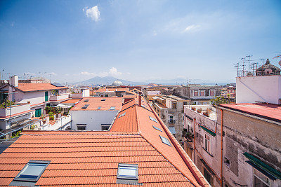 屋顶视图在那不勒斯，意大利