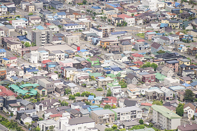 日本北海道函馆屋顶顶视图