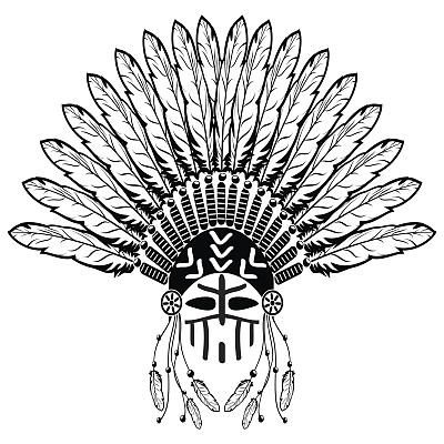 头饰和战士组成了美洲土著部落的风格