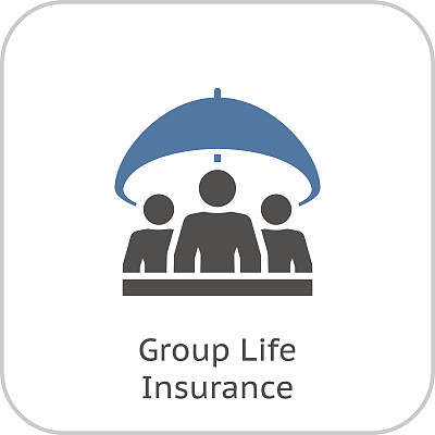 团体人寿保险图标。平面设计。