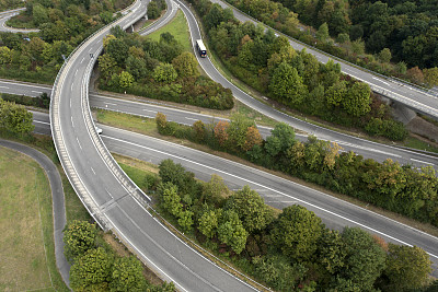 公路交叉口鸟瞰图