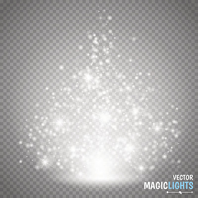 魔法光矢量效果。特殊辉光，耀斑，恒星和爆发