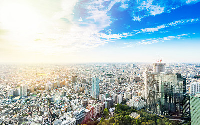 日本东京的现代城市全景