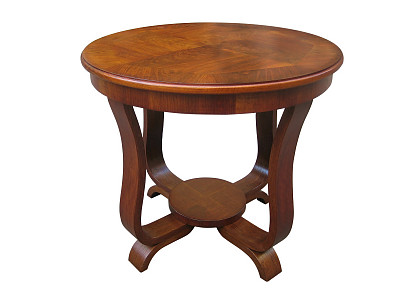 复古的木制艺术装饰桌子在一个白色的背景