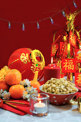中国新年聚会餐桌