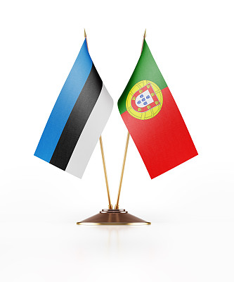 爱沙尼亚和葡萄牙的微型国旗