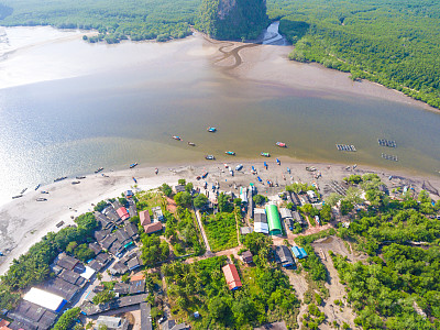 泰国安达曼海巴孟海滩鸟瞰图