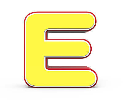 黄色字母E