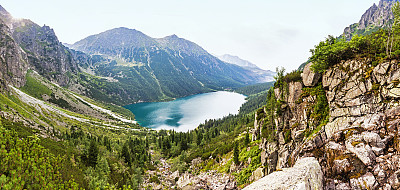 波兰塔特拉斯山脉的莫尔斯基奥科湖