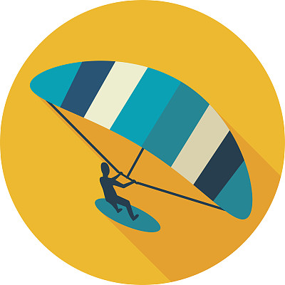 风筝登机。风筝冲浪图标。夏天。假期