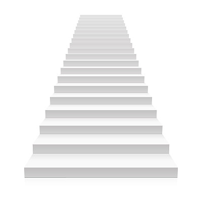 白色楼梯的正面视图