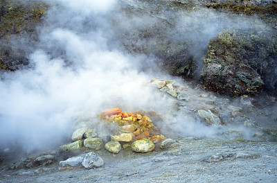 喷硫火山口