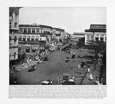 古印度摄影:克莱夫街，加尔各答，印度，1893