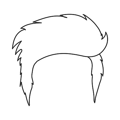 男人的发型图标在轮廓风格孤立在白色的背景。胡子符号股票矢量插图。