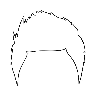 男人的发型图标在轮廓风格孤立在白色的背景。胡子符号股票矢量插图。