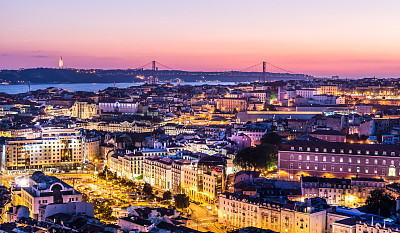 葡萄牙首都里斯本的天际线