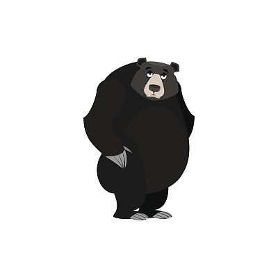 Emoji Baribal悲伤。美国黑熊悲叹情绪孤立