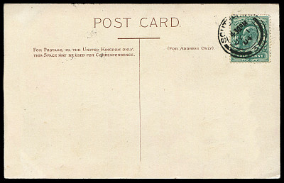 英国20世纪早期寄出的老式空白明信片