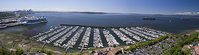 西雅图艾略特湾海滨码头全景