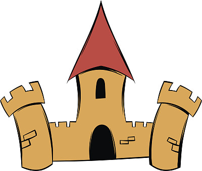 中世纪城堡要塞图标卡通
