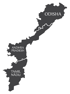 奥里萨邦-安得拉邦-泰米尔纳德邦印度各邦地图插图