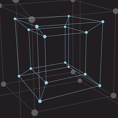 超立方体的3 d对象。矢量图