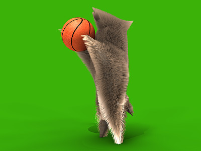 可爱的松鼠篮球运动员