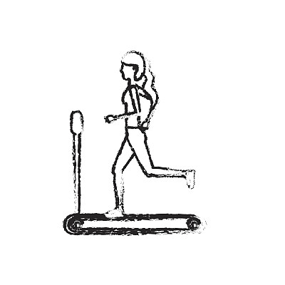 Figure healthy woman doing exercise in the runine .健康女性在跑步机上做运动