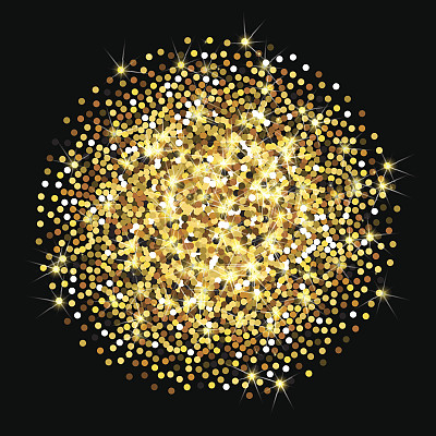 金色闪光矢量纹理。黄金sparcle背景。琥珀色的粒子。Luxory背景。