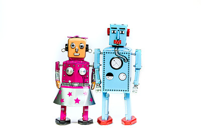 锡玩具机器人夫妇