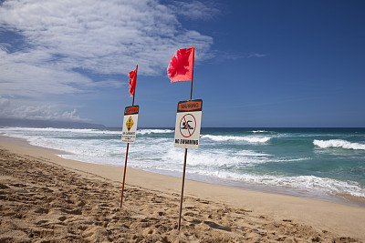 瓦胡岛北岸警告标志