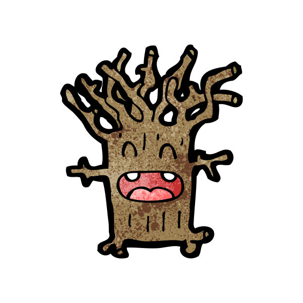 绘画插图,小的,树