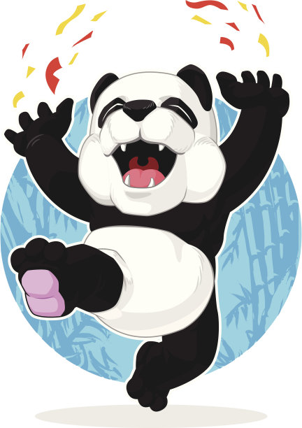 四川成都熊猫插画