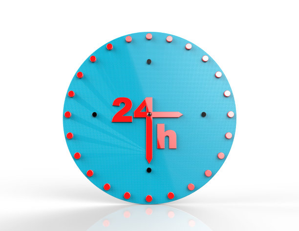 24小时,三维图形,标志