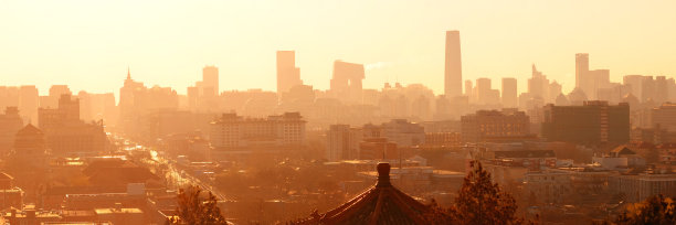 北京朝阳城市剪影
